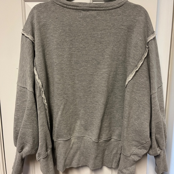 Free People Gray Oversized Sweatshirt - Picture 7 of 8